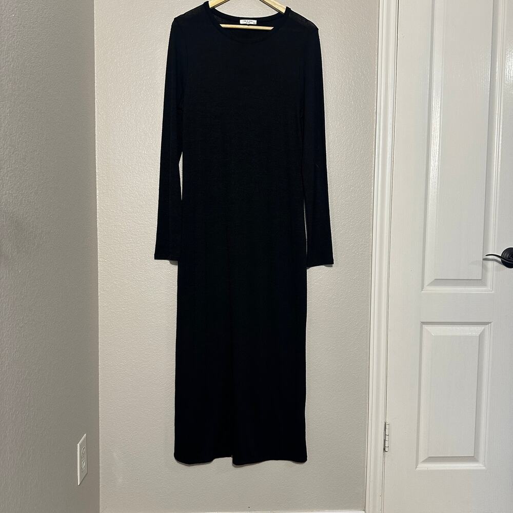 Rag & Bone the Knit Crew Maxi Dress, Black Sweater, Dark Academia,‎ Size XL - Picture 2 of 8